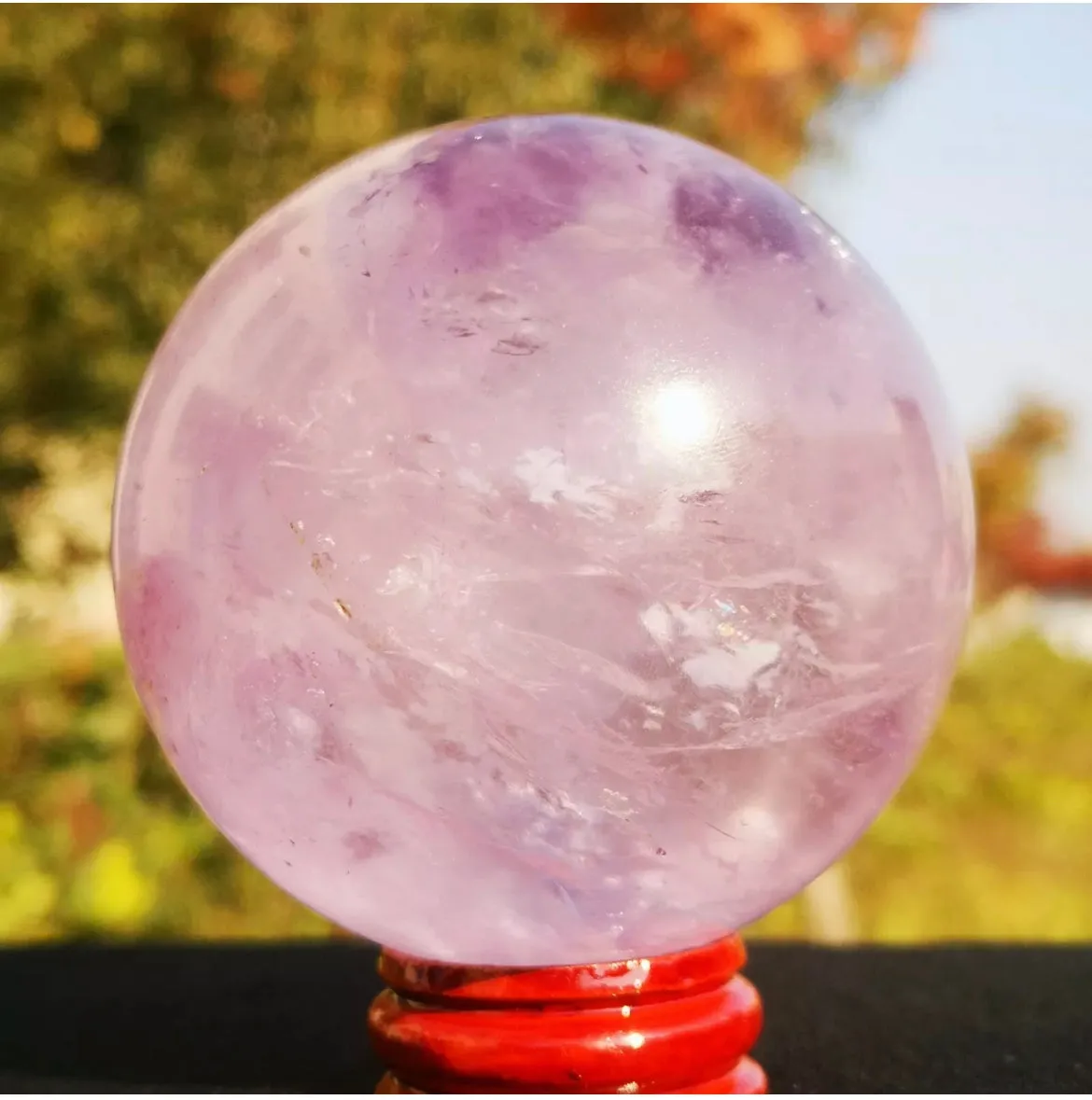 Natural  genuine Amethyst gemstone Sphere