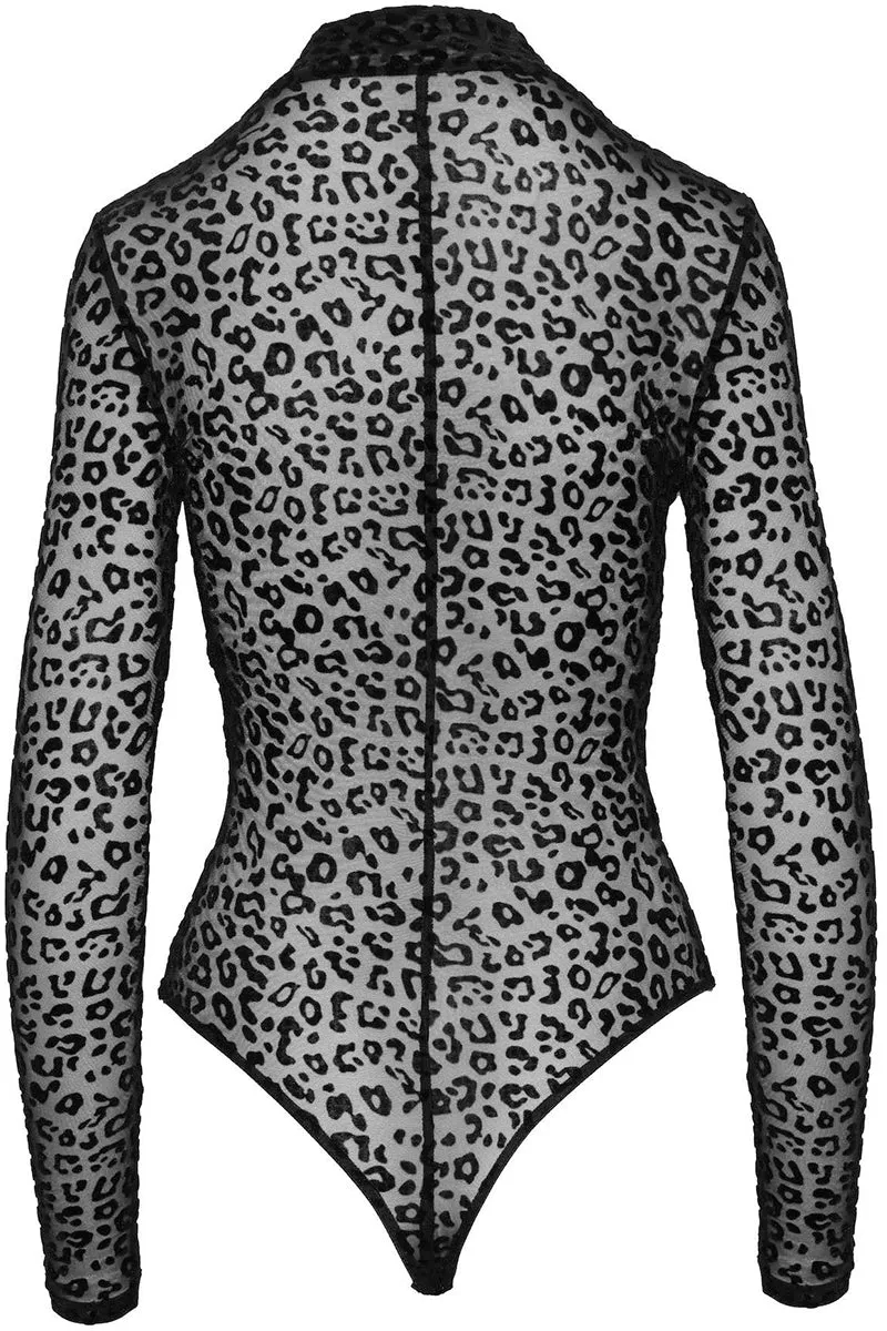 Noir Handmade Leopard Flock Bodysuit