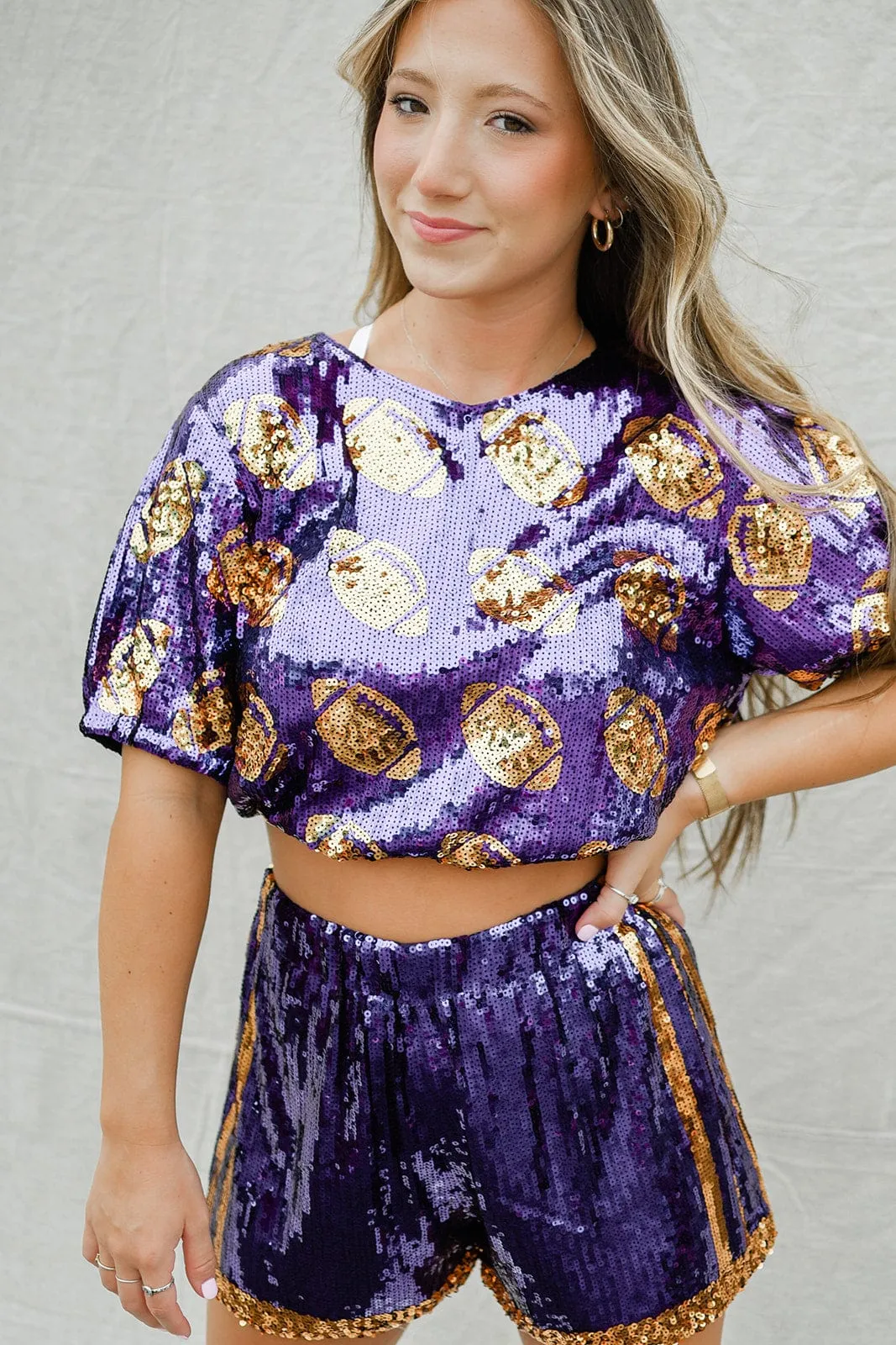 Purple & Gold Football Top