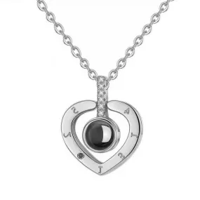 s925 Silver Heart Necklace with Picture Inside