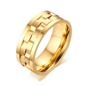 Simple Gold Color Titanium Wedding Band for Men