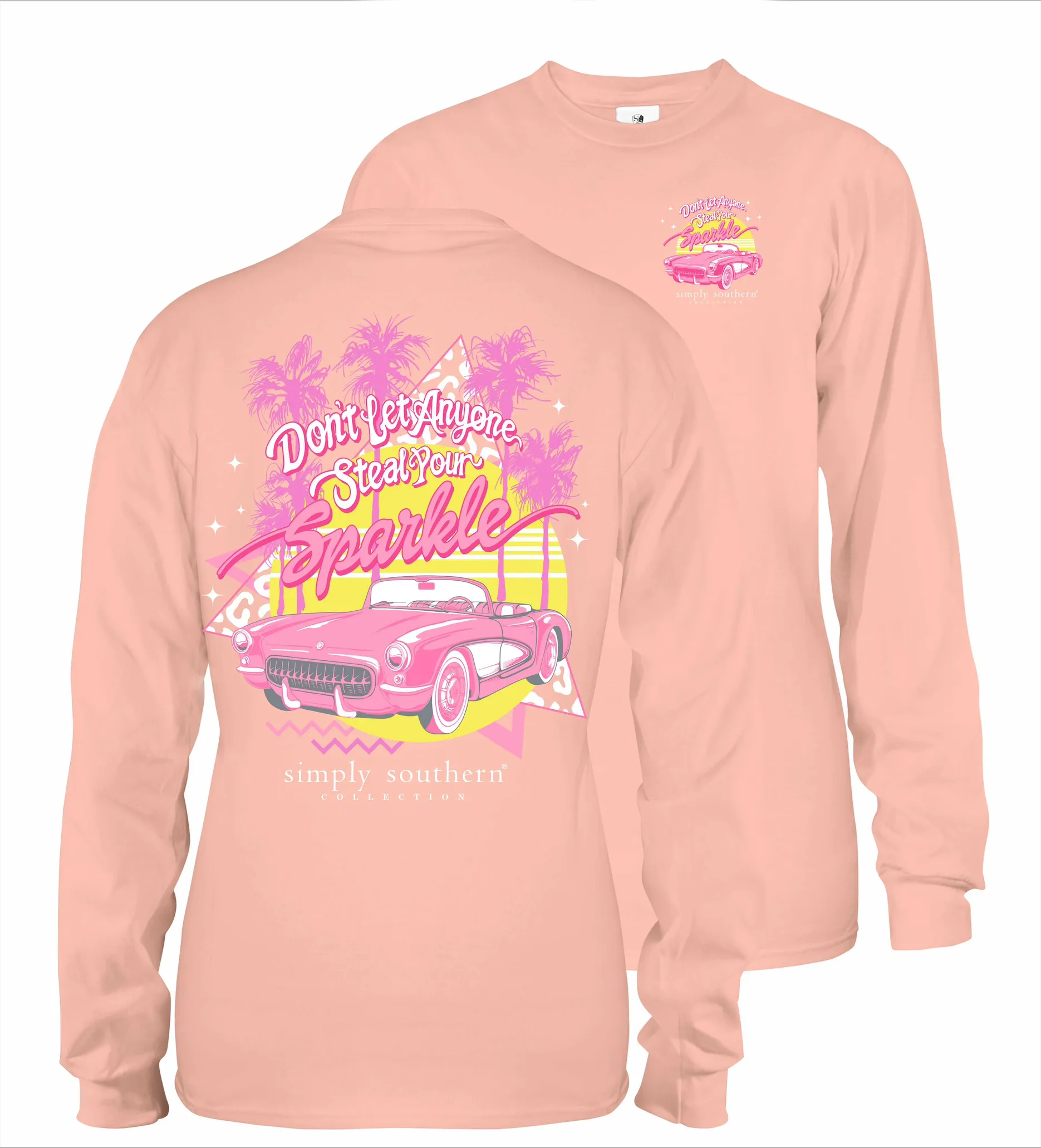 Simply Southern Long Sleeve T-Shirt - 'Don't Let Anyone Steal Your Sparkle' Retro Corvette