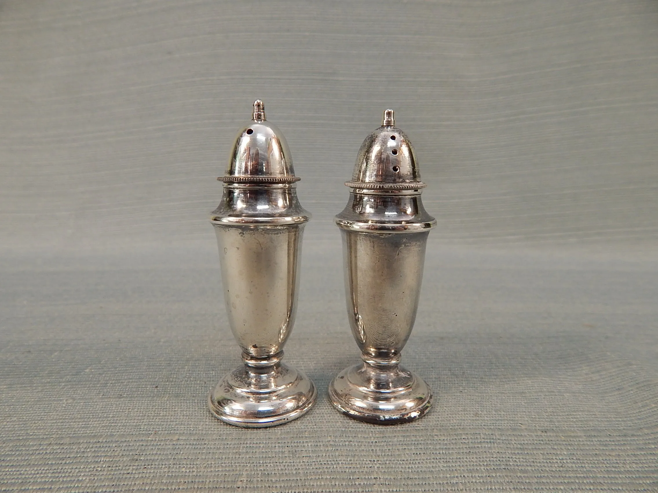 Small Sterling Salt and Pepper Shakers - Very Good Vintage Condition