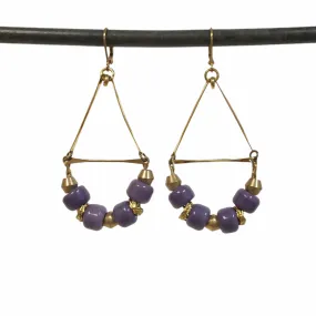 Soft Hoop Teardrop Earrings - Purple