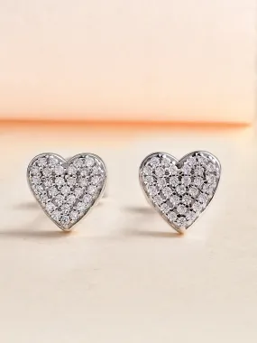 Sparkling Hearts Earring Studs For Women