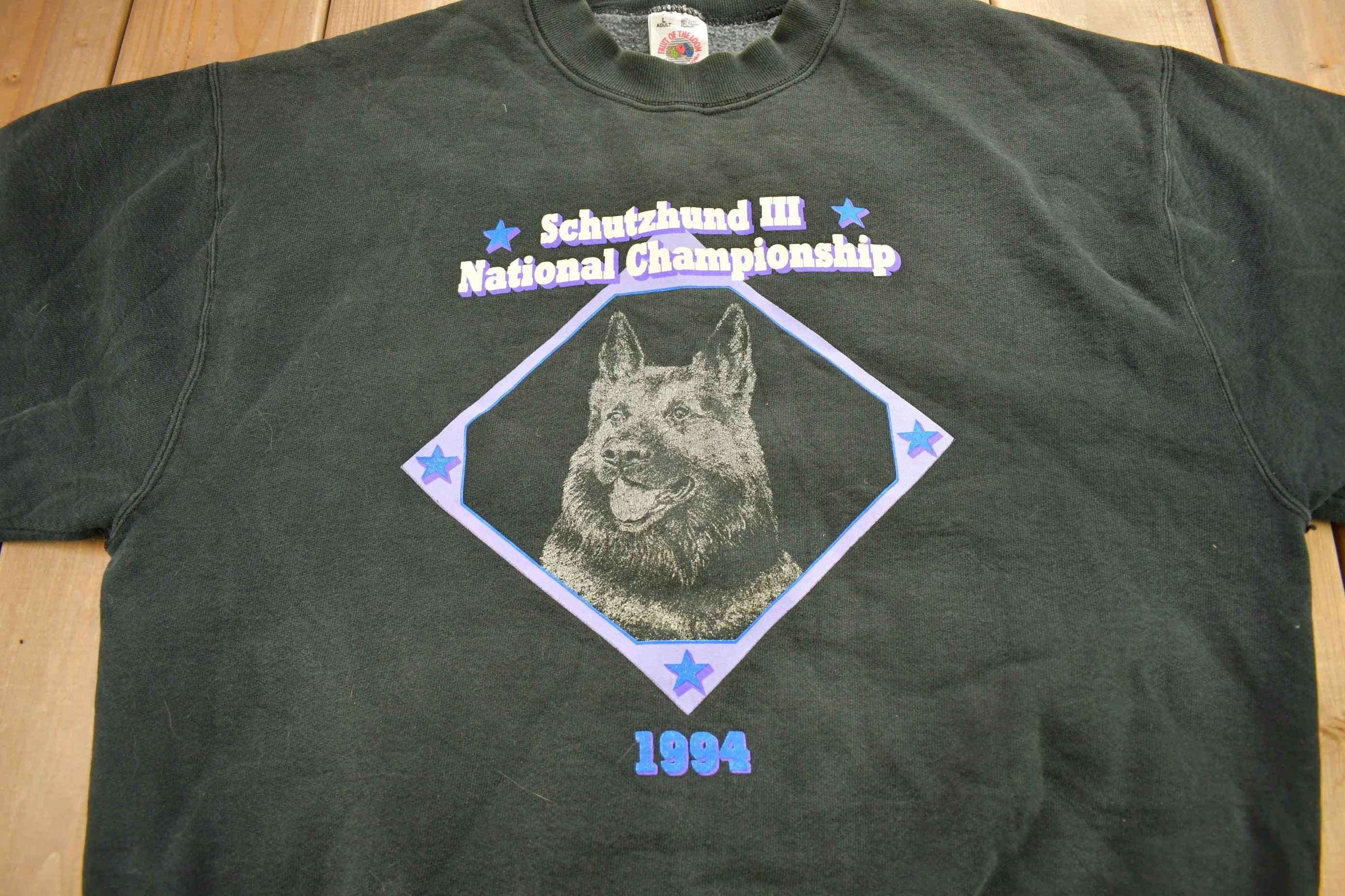 Vintage 1994 Schutzhund II   National Championship Crewneck Sweatshirt / 90s Crewneck / Made In USA / Dog Sweater / Heavy Weight