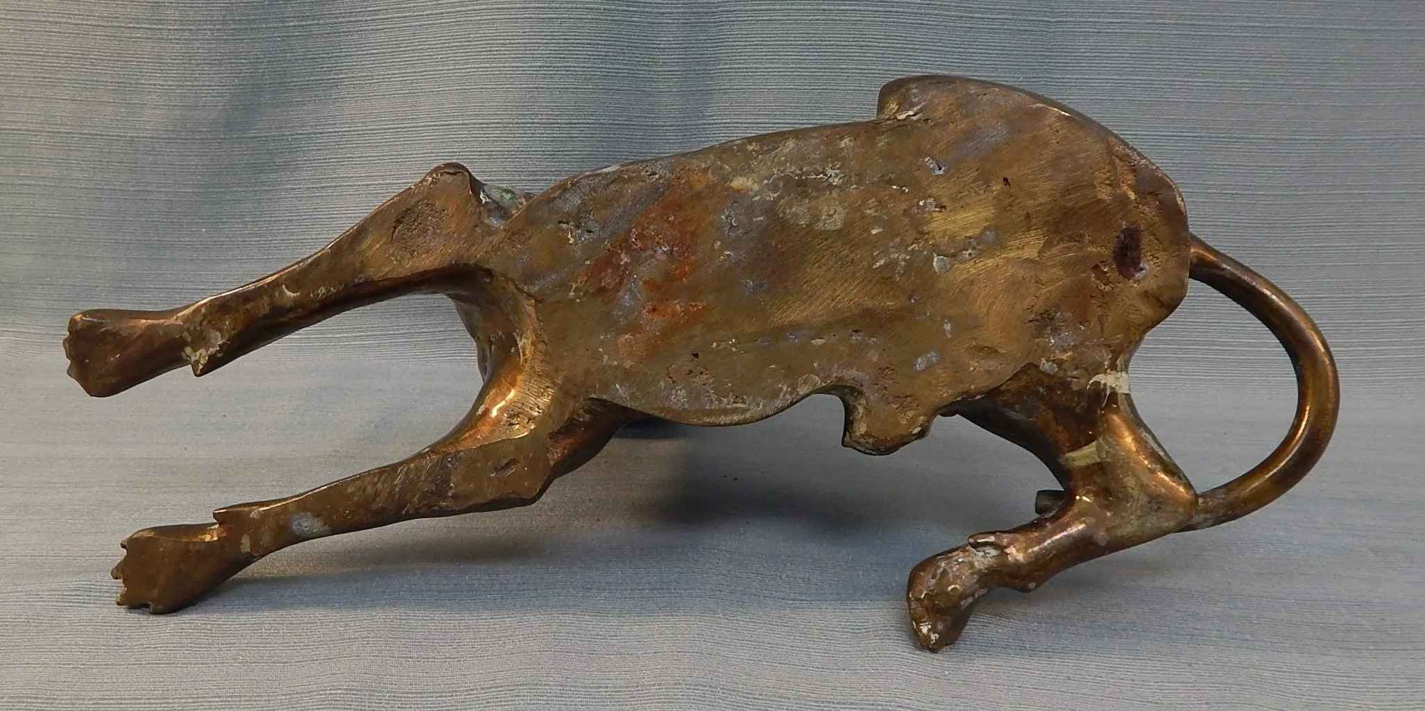 Vintage Bronze Dog Sculpture