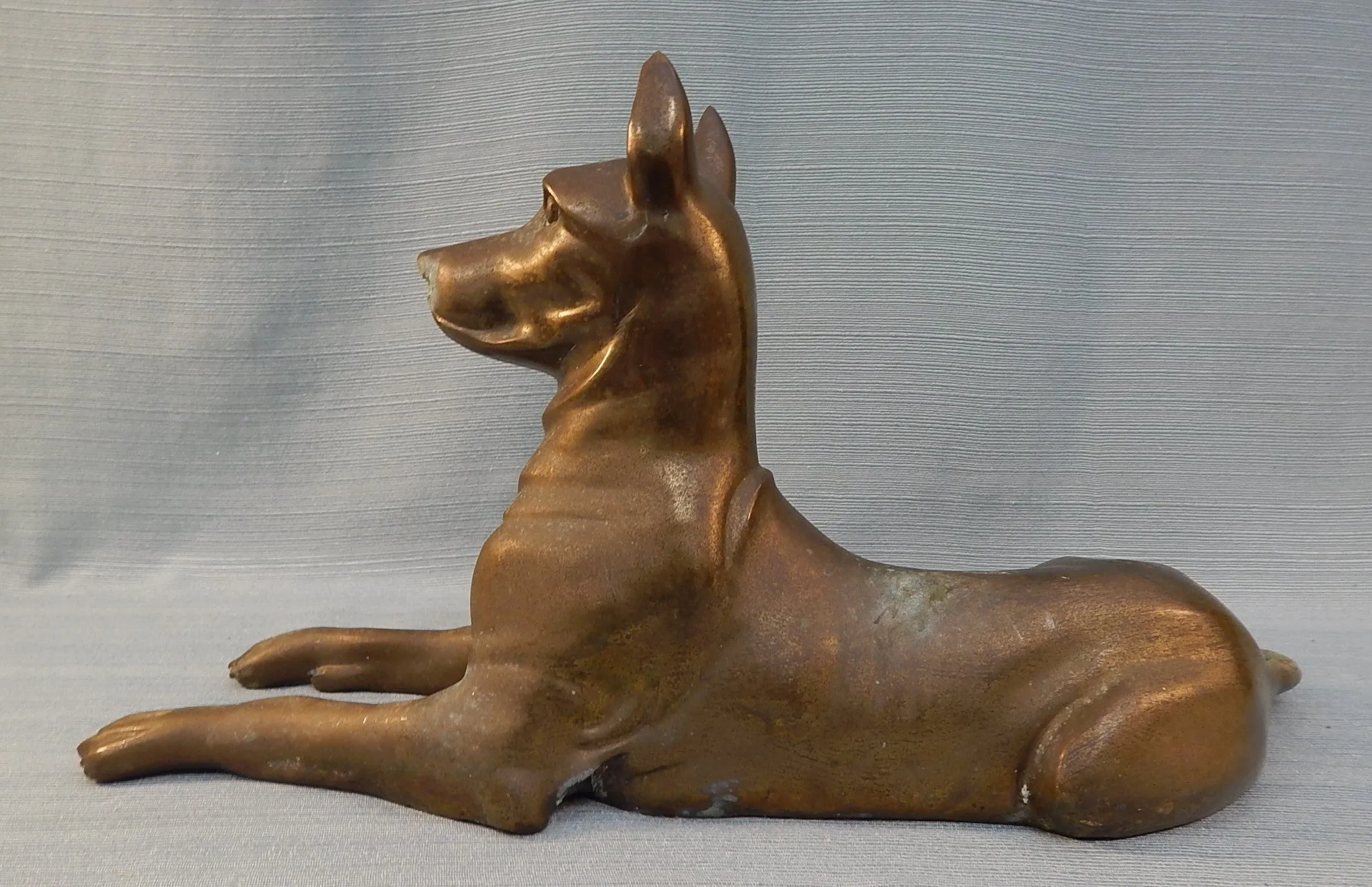 Vintage Bronze Dog Sculpture