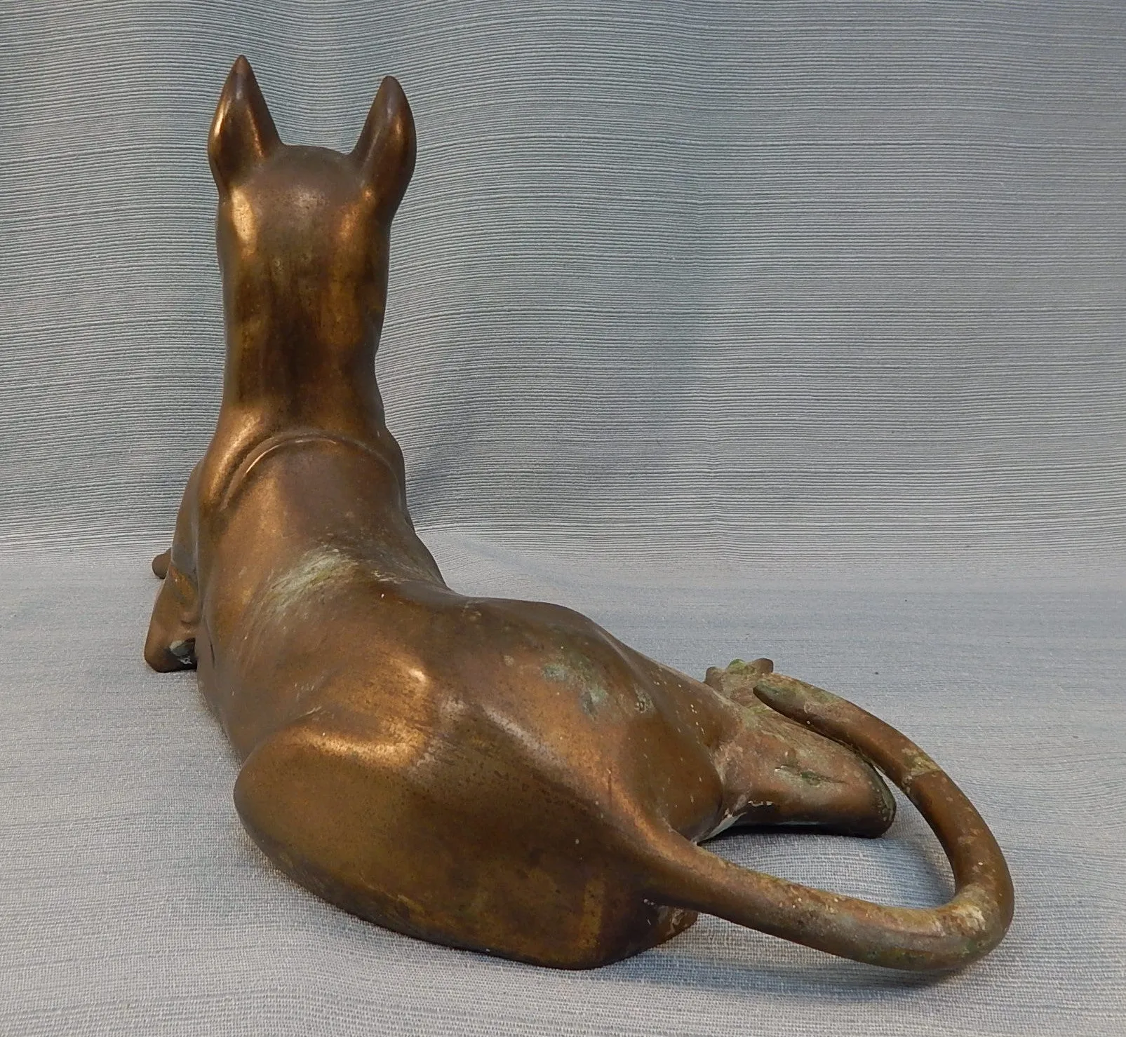 Vintage Bronze Dog Sculpture