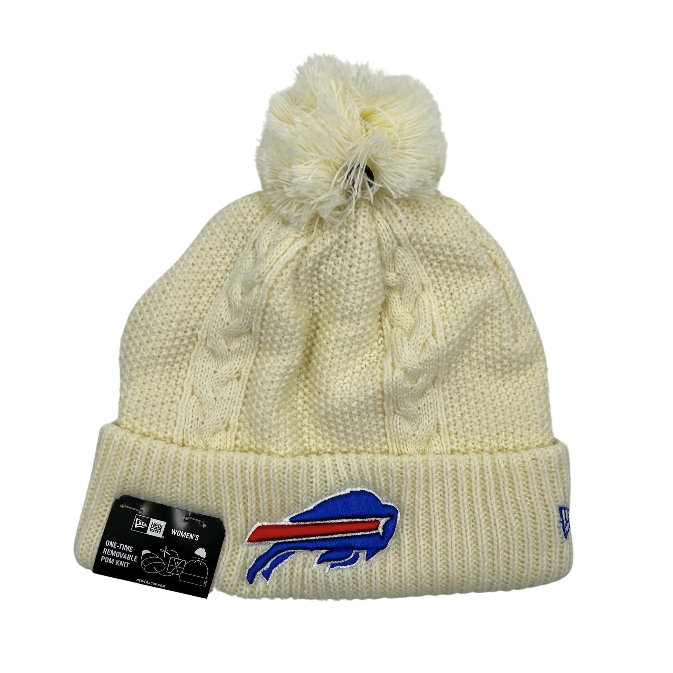 Women's Buffalo Bills Primary Logo Cream Knit Winter Hat