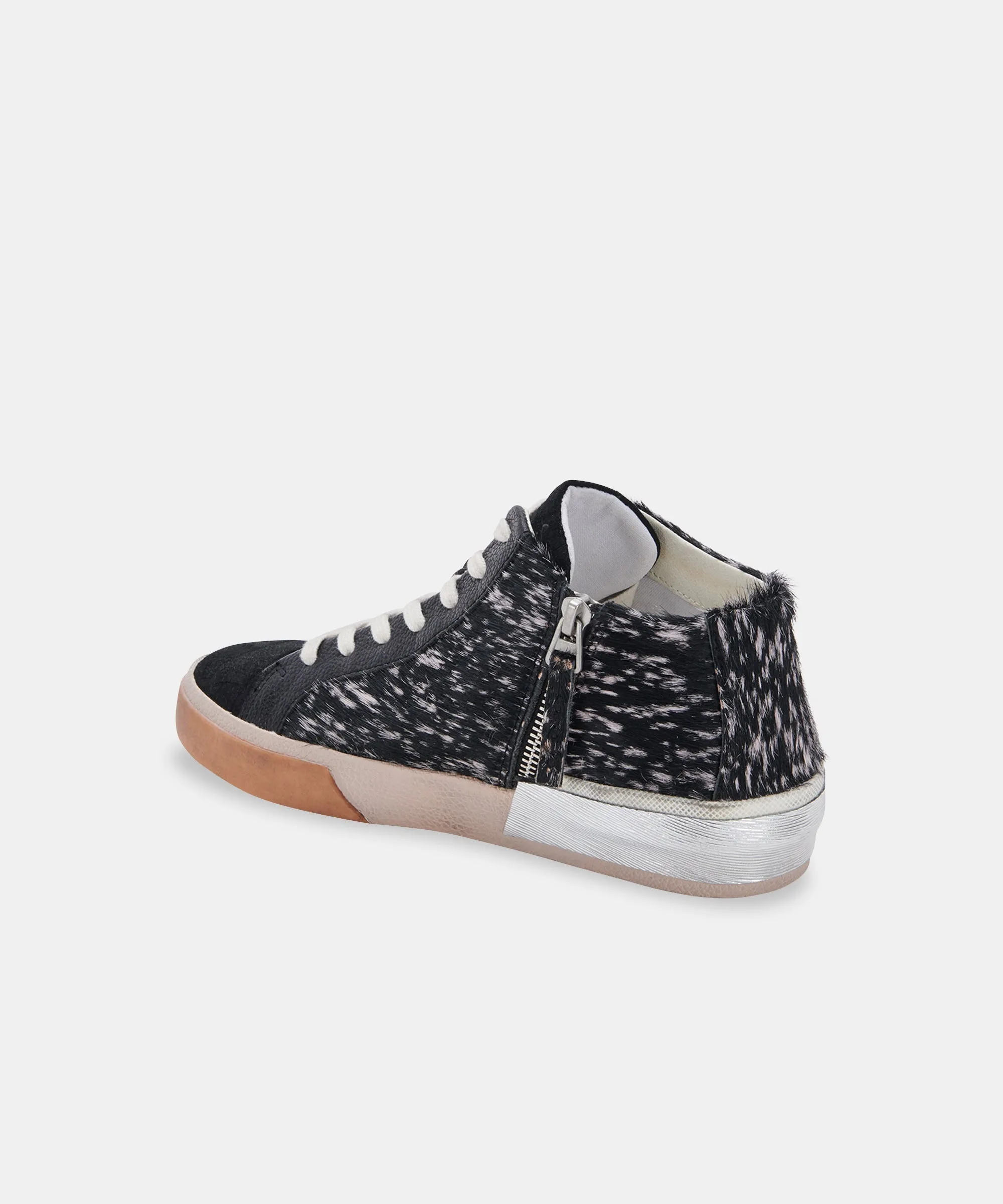 ZOEL SNEAKERS BLACK SPOTTED CALF HAIR re:vita